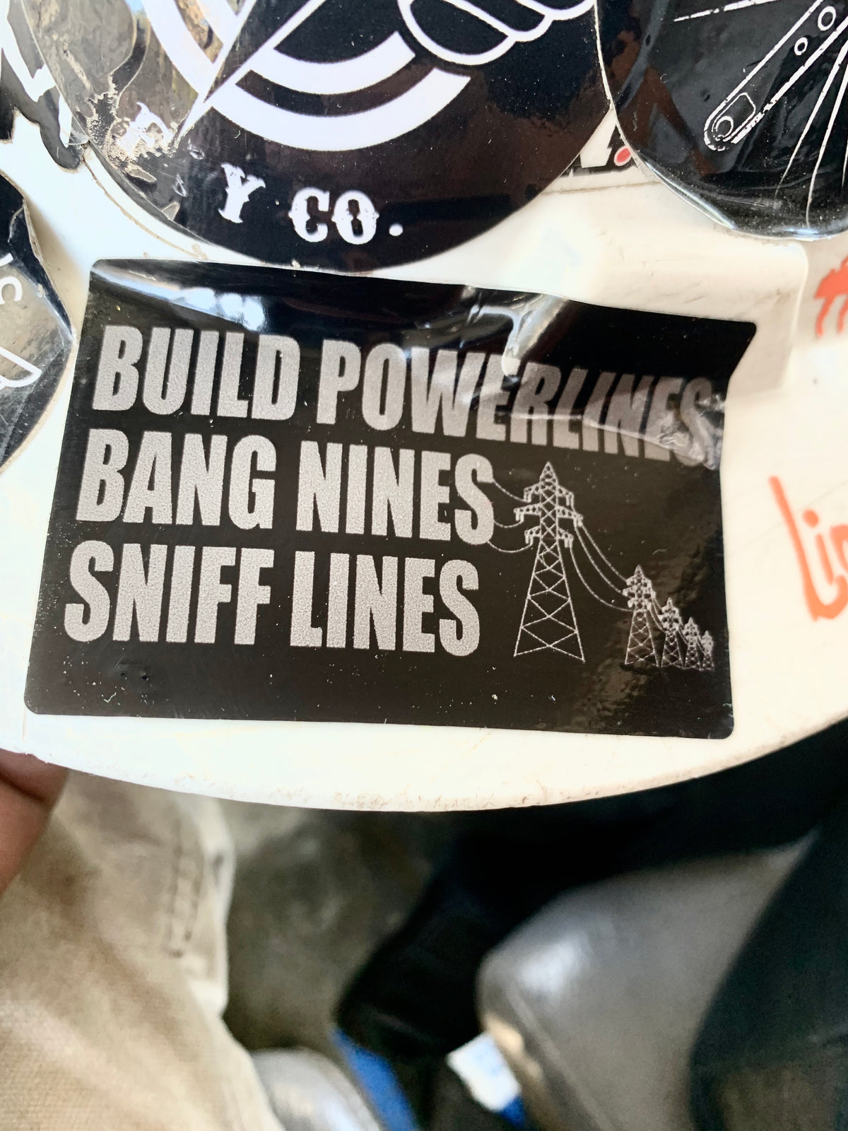 Build powerlines, Bang nines, Sniff lines