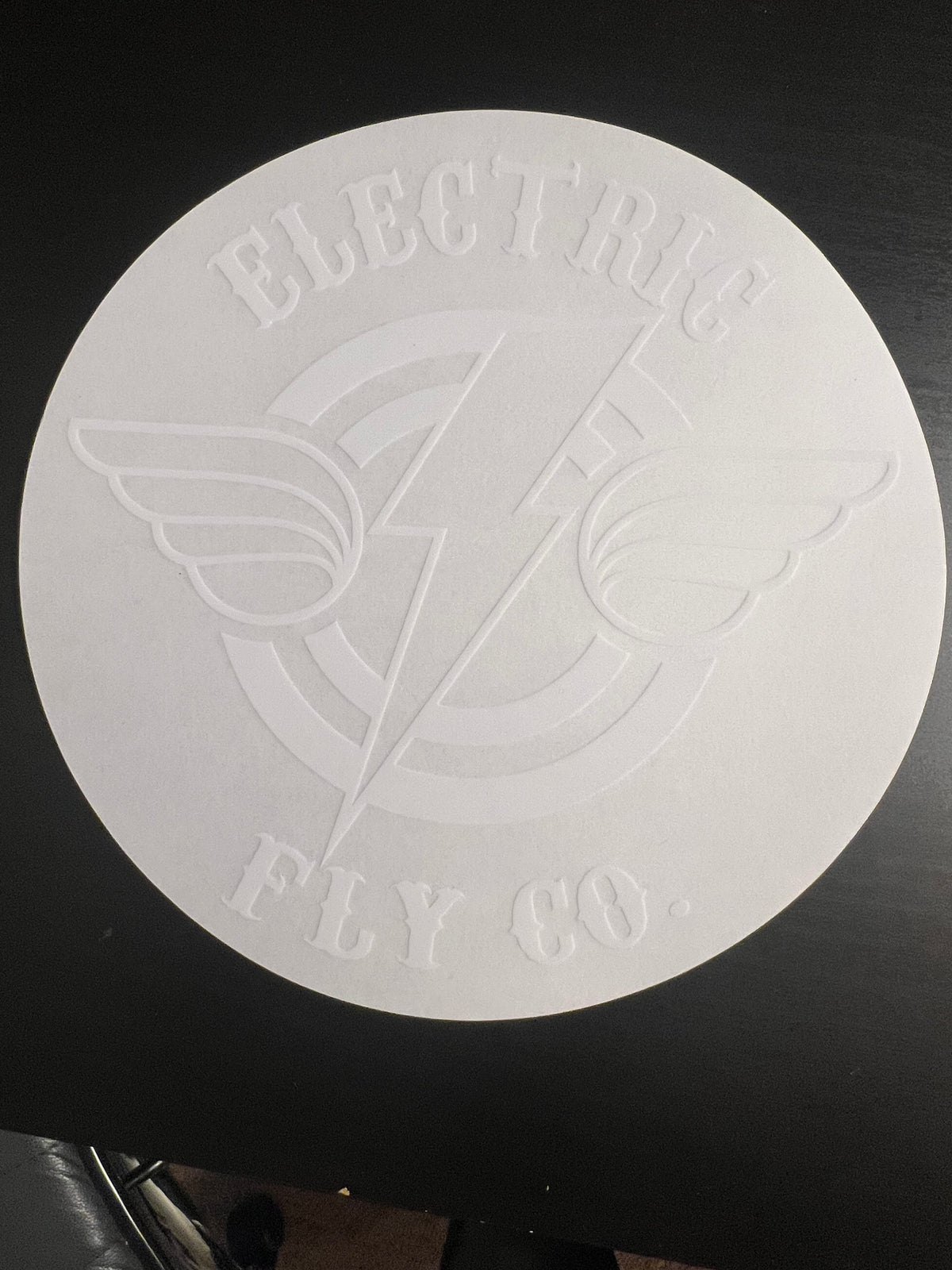 8 in clear sticker (white)